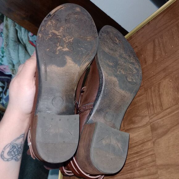 BullBoxer Triumph Brown Synthetic Western Ankle Boots Size 11M Straps Buckles - Picture 11 of 11